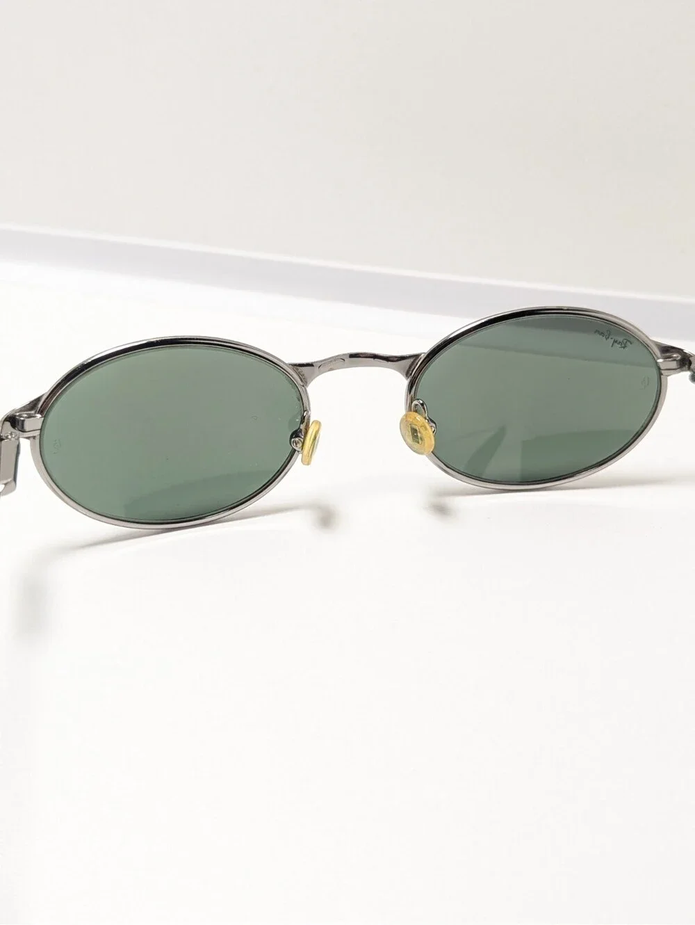 Ray-Ban B&L W2839 HIGHSTREET Retro Green Vintage Silver Oval Fashion Sunglasses